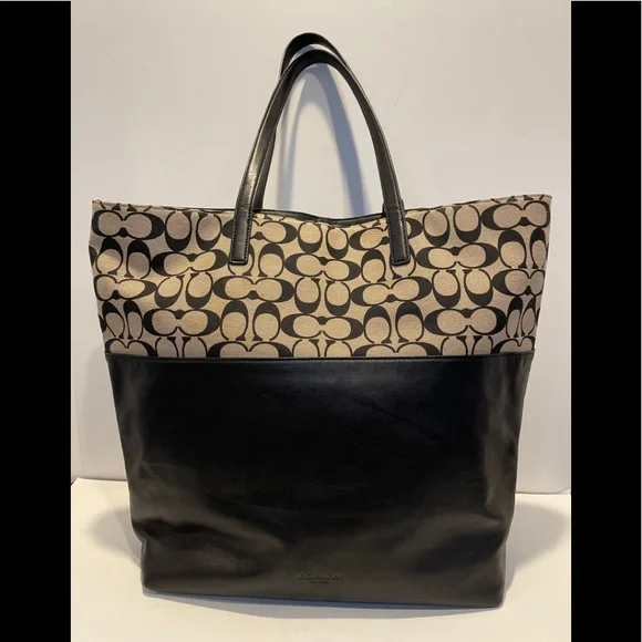 Coach Black and Tan Tote Bag - Picture 2 of 10